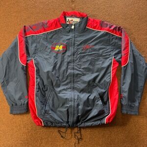 Chase Authentics Jeff Gordon 24 NASCAR Windbreaker Jacket Navy Red Mens Medium
